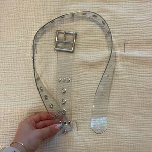 Clear Belt with Silver Hardware